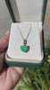 4.65tcw 18K Gold Natural Emerald Heart W & Diamond Accent Bale Necklace