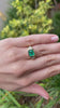 3.45tcw Three Stone Natural Emerald Cut & Round Diamond Bezel Gypsy 14K Ring gift