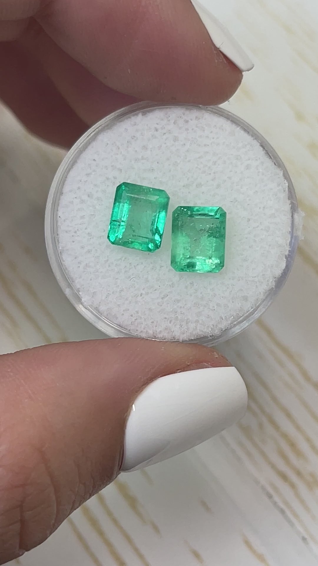 3.22tcw 7.5x6 Matching Green Loose Colombian Emeralds-Emerald Cut