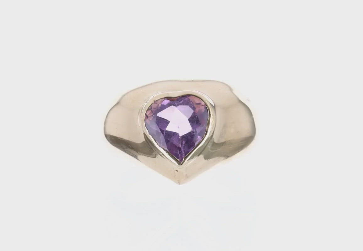 2.50 Carat Amethyst Heart Solitaire Earrings 14K video