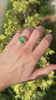 3.78ct 14K Medium Yellowish-Green Unisex Large Oval Colombian Emerald Cut Solitaire Gold Ring