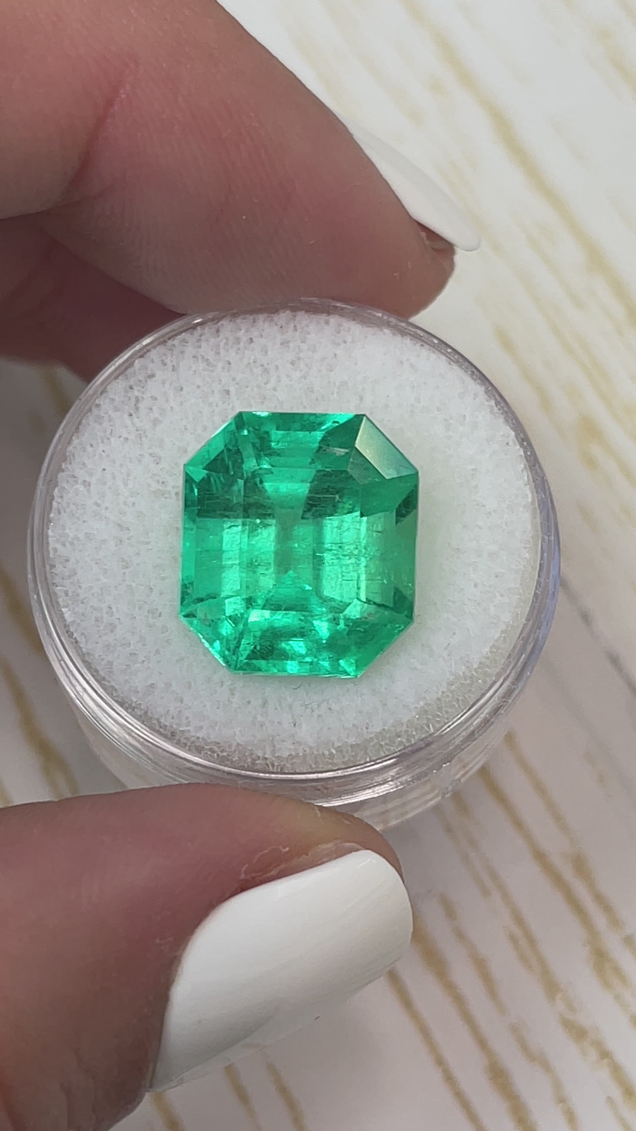 10.75 Carat 14x13 Vivid Muzo Natural Loose Colombian Emerald-Asscher Cut