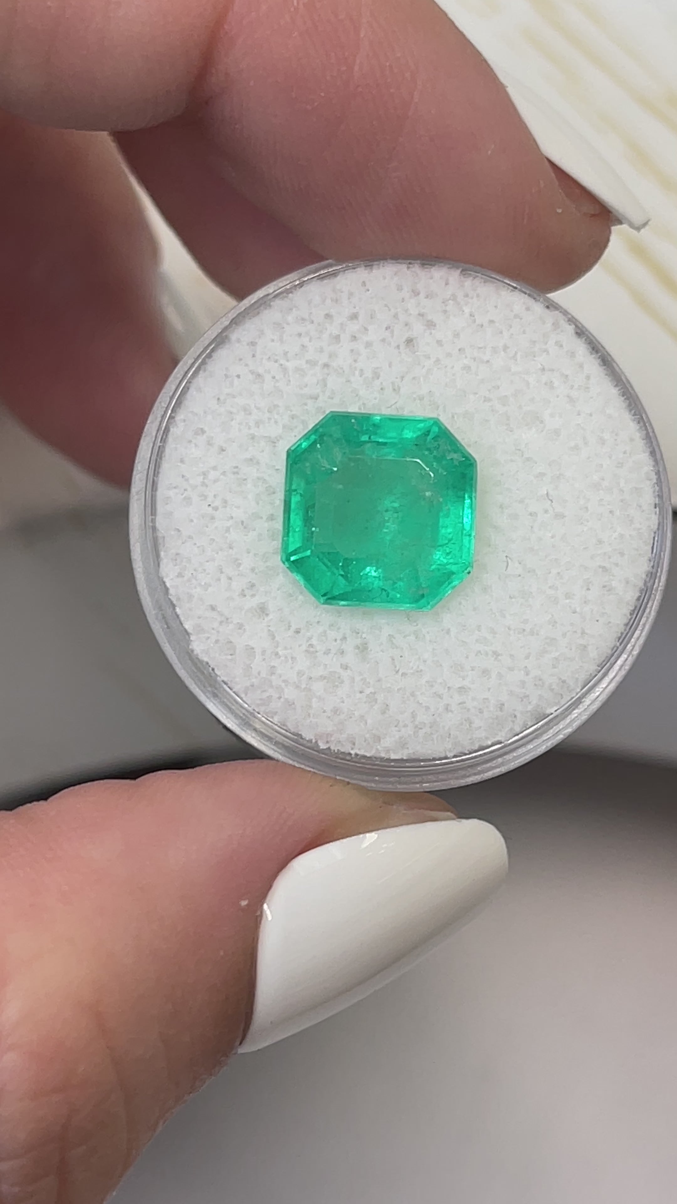 4.71 Carat 10.5x10.5 Loose Colombian Emerald-Asscher Cut with Clipped Corners