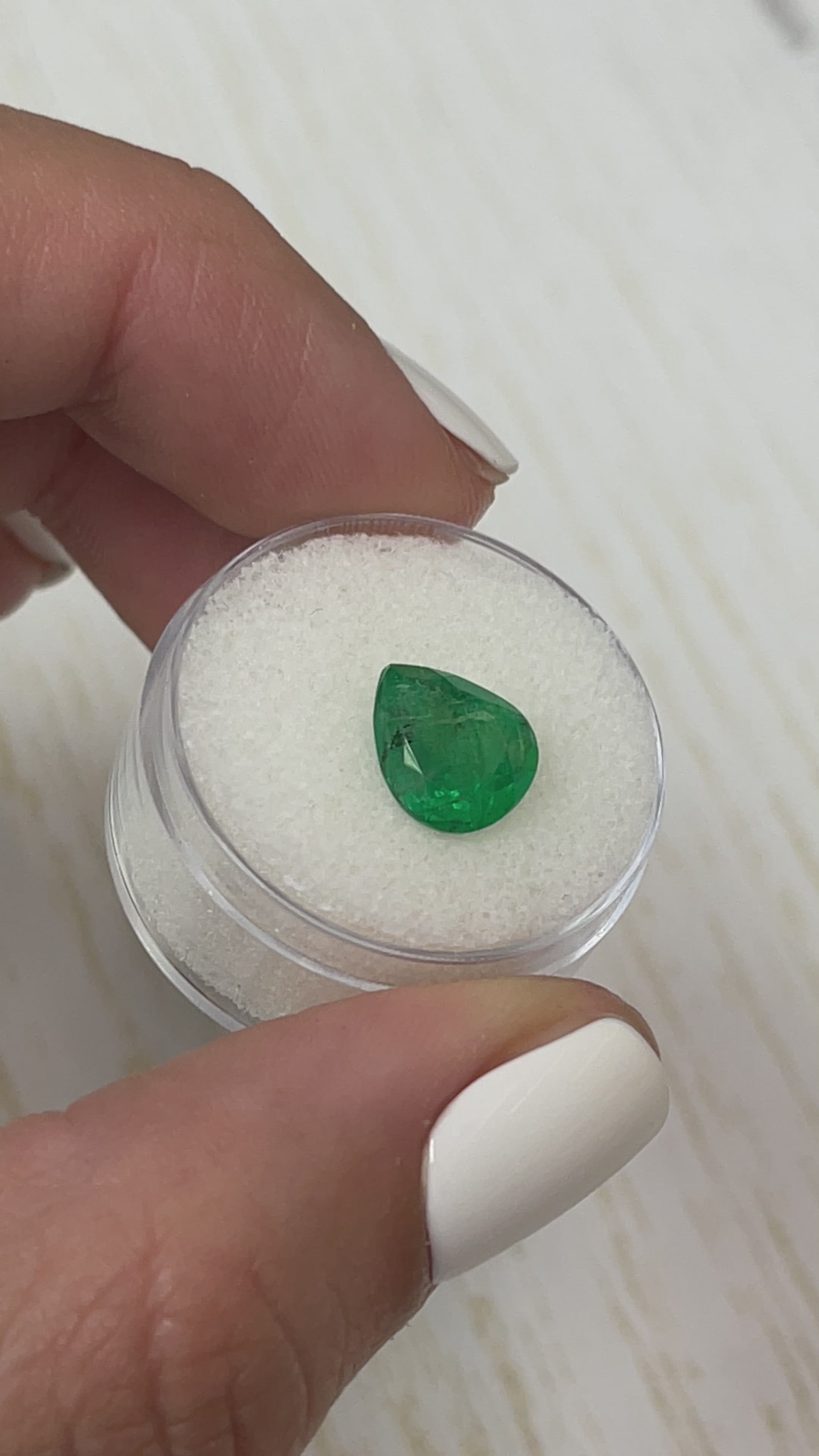 2.59 Carat Rich Green Natural Loose Zambian Emerald-Pear Cut