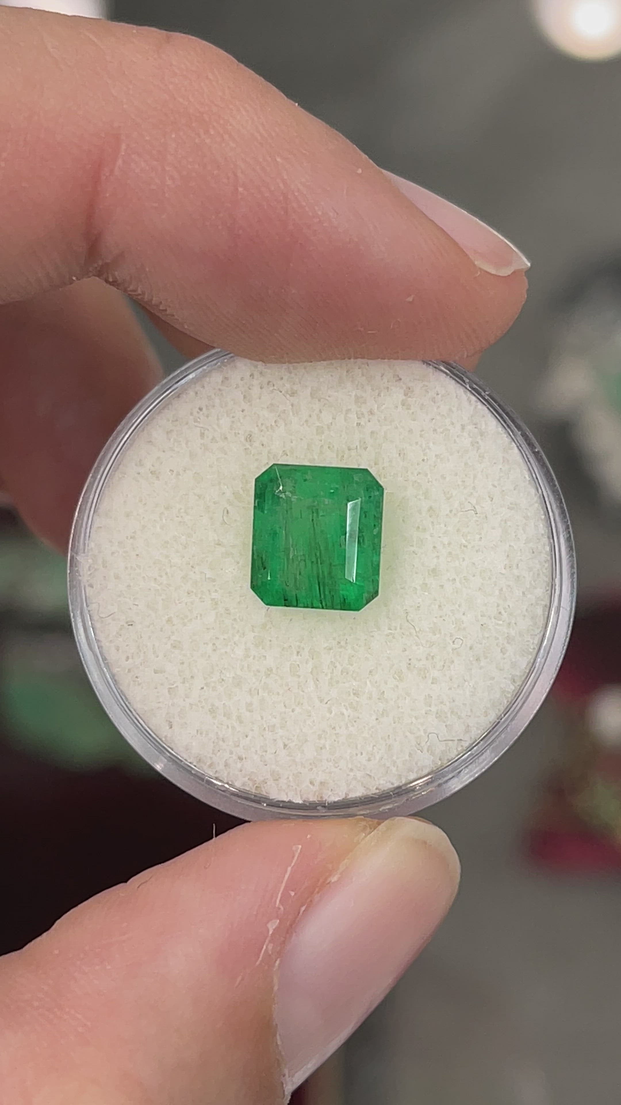 2.25 Carat Dark Green Natural Loose Brazilian Emerald-Asscher Cut