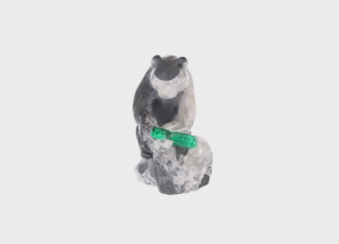 Colombian Emerald Bear Rough Crystal Sculpture