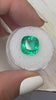 5.80 Carat Certified 11.5x10.8 Fine Bluish Green Natural Loose Colombian Emerald- Cushion Cut