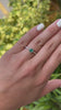 1.25tcw 14K Natural Emerald-Round Cut & Diamond Shank 6 Prong Engagement Ring