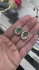 10.14tcw 14K Yellow Gold Emerald Cabochon & Diamond Accent Clip On Earrings