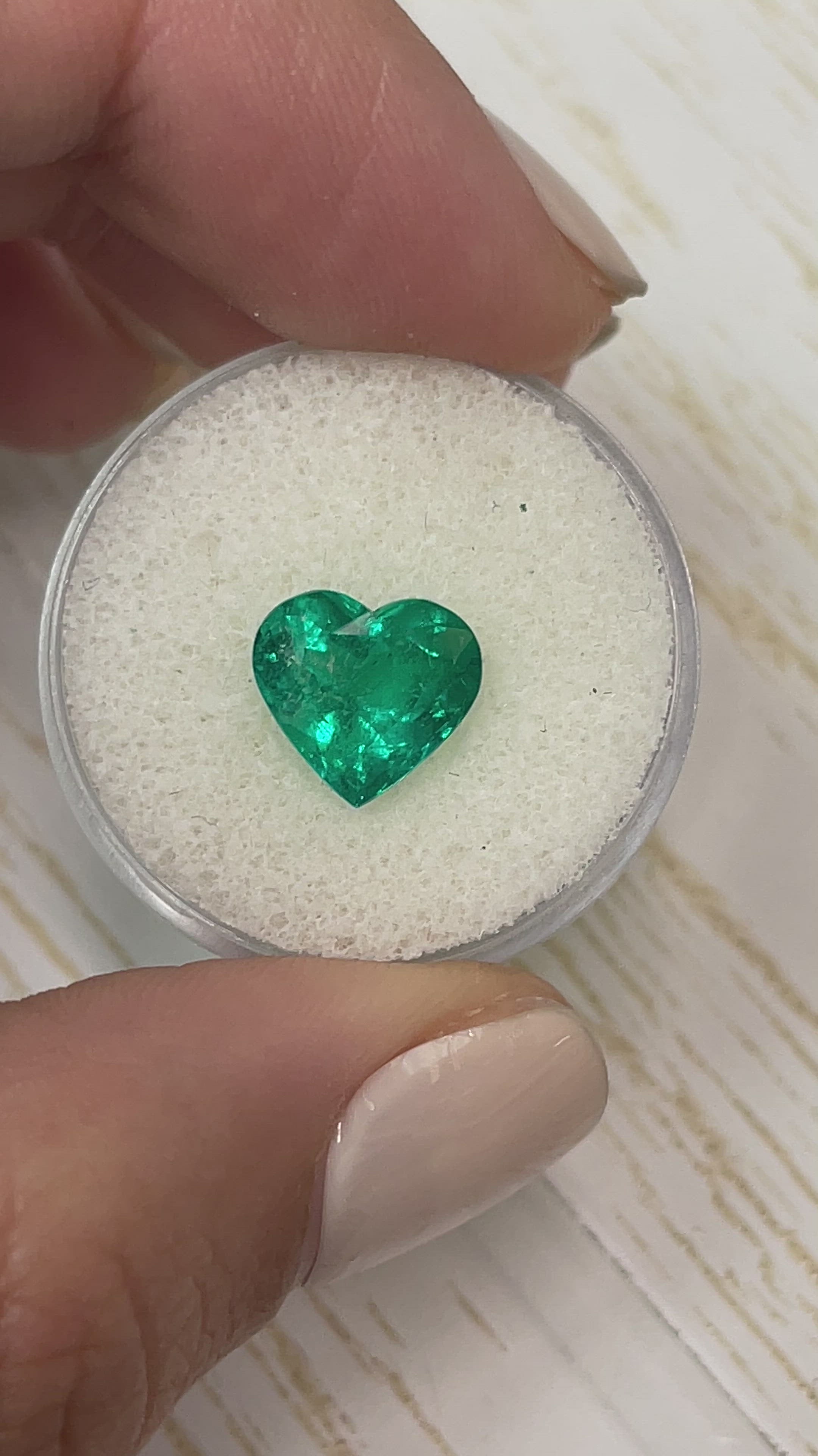 3.05 Carat Vivid Muzo Green Natural Colombian Emerald-Heart Cut