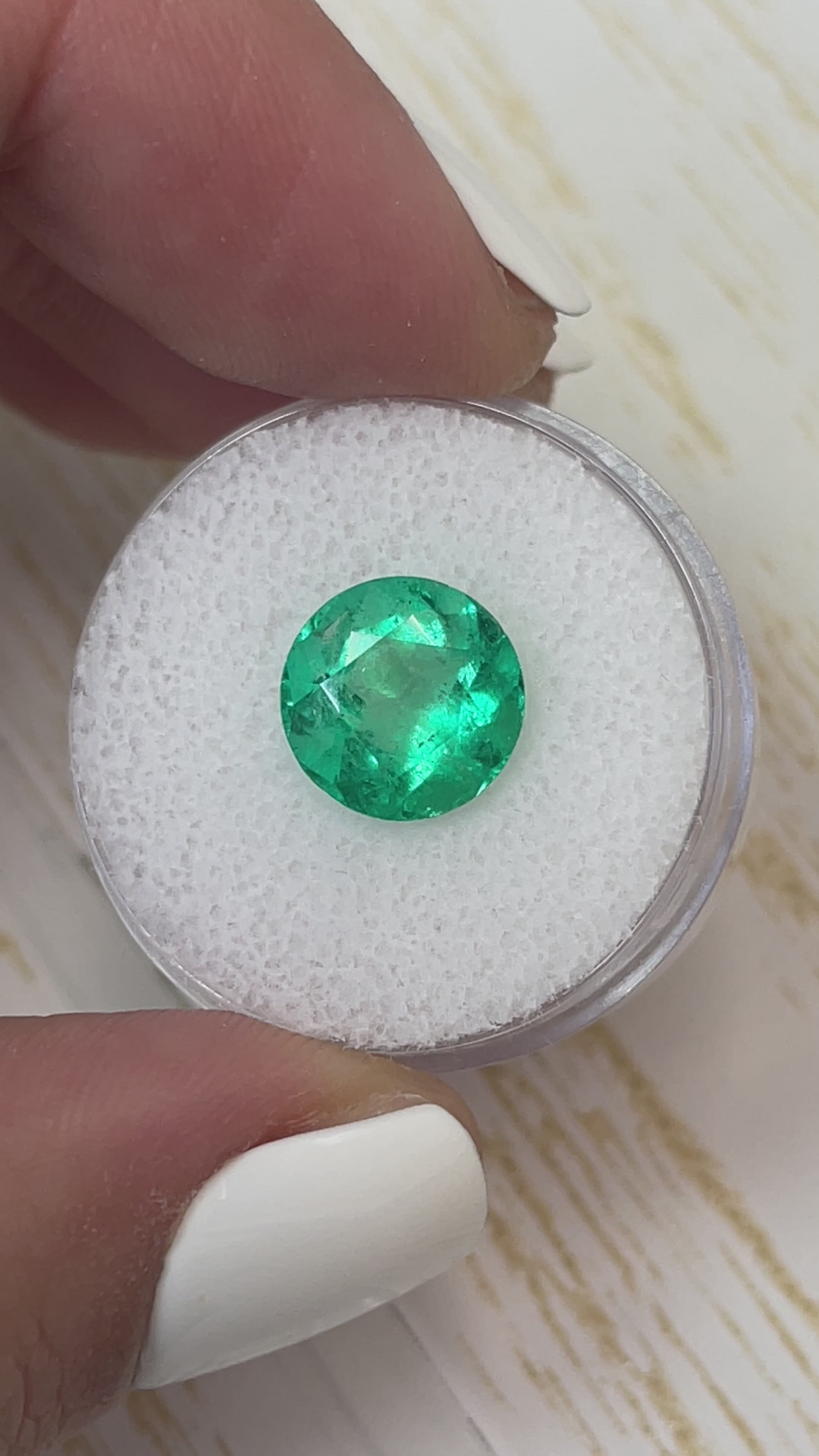 3.79 Carat 10x10 Vibrant Green Natural Round Loose Colombian Emerald