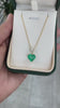 4.20tcw 18K Fine Quality Natural Heart Emerald & Diamond 2 Stone Dangle Necklace