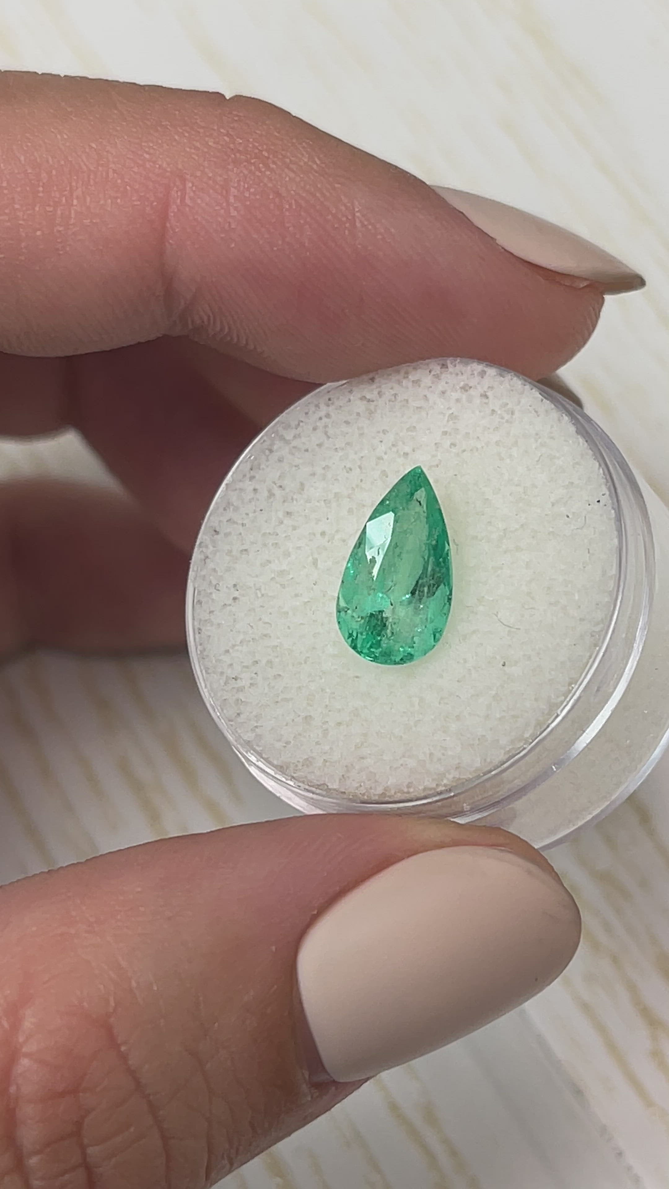 2.10 Carat 12x6.5 Green Natural Loose Colombian Emerald-Pear Cut