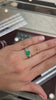 1.82tcw Round Bezel Set Emerald Brilliant Round Pave Set Shank 18K anniversary ring