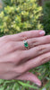 1.55tcw Gypsy Three Stone Emerald & Blue Sapphire Ring 14K video