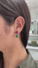 13.82tcw 18K Natural Emerald Cabochon & 6-Ray Star Ruby Dangle Earrings