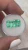 5.49cw 8.5x8 Matching Green Loose Colombian Emeralds-Asscher Cut