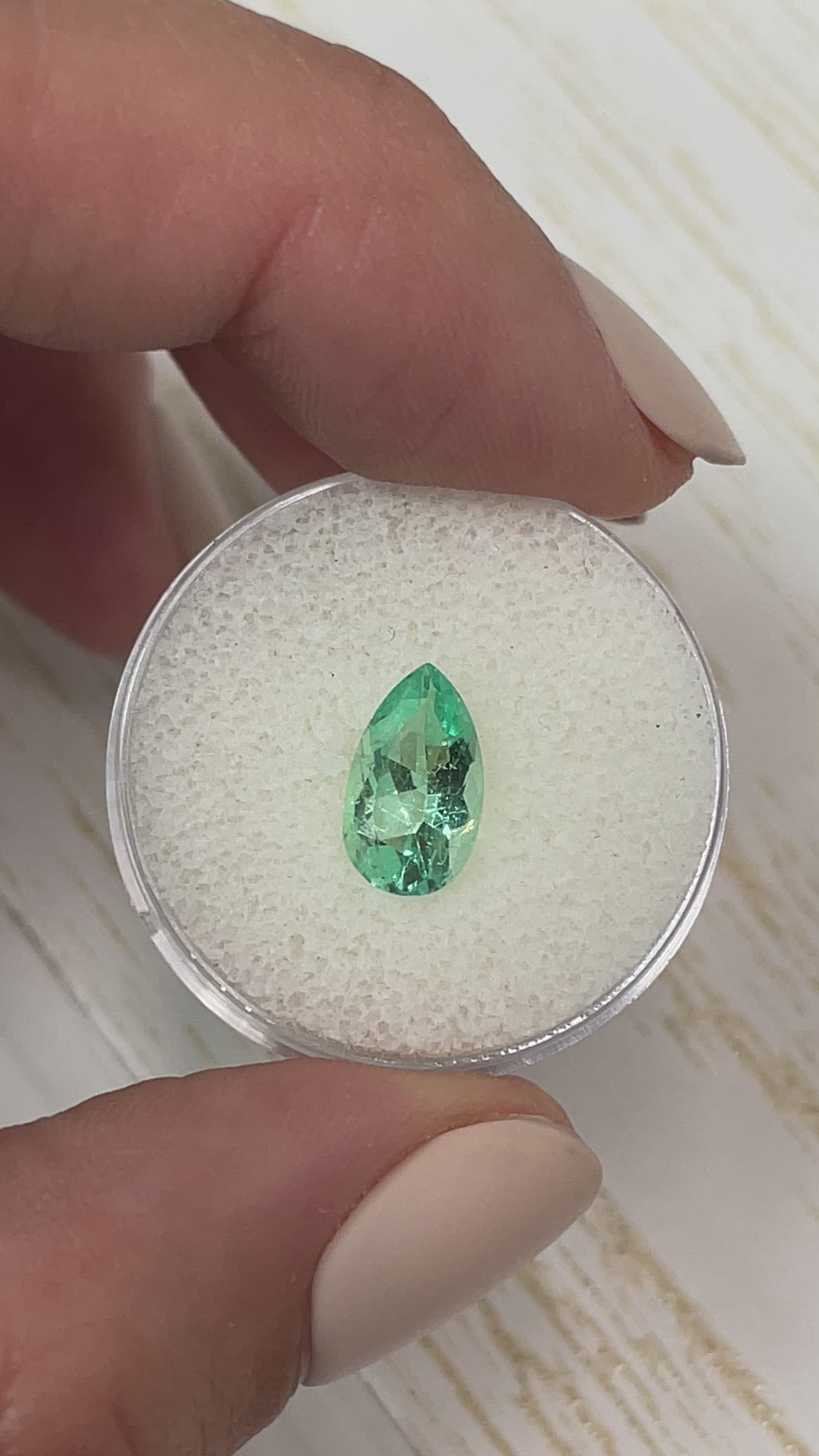 1.50 Carat Luminous Natural Loose Colombian Emerald-Pear Cut