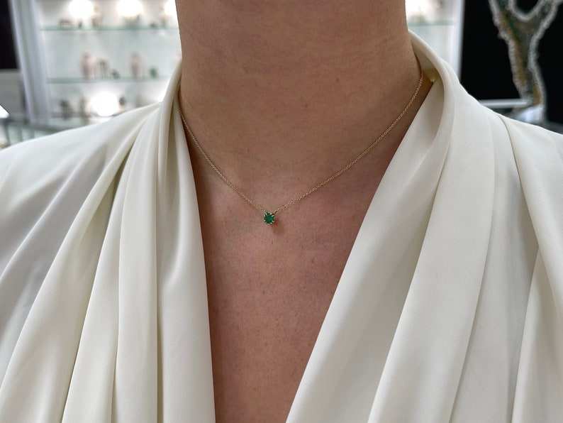 0.35tcw AAA Fine Quality Petite Natural Round Cut Emerald Solitaire St