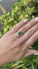 3.09tcw 14K Emerald & Diamond Marquise Cut 3 Stone Deep Bluish Green Right Hand Ring