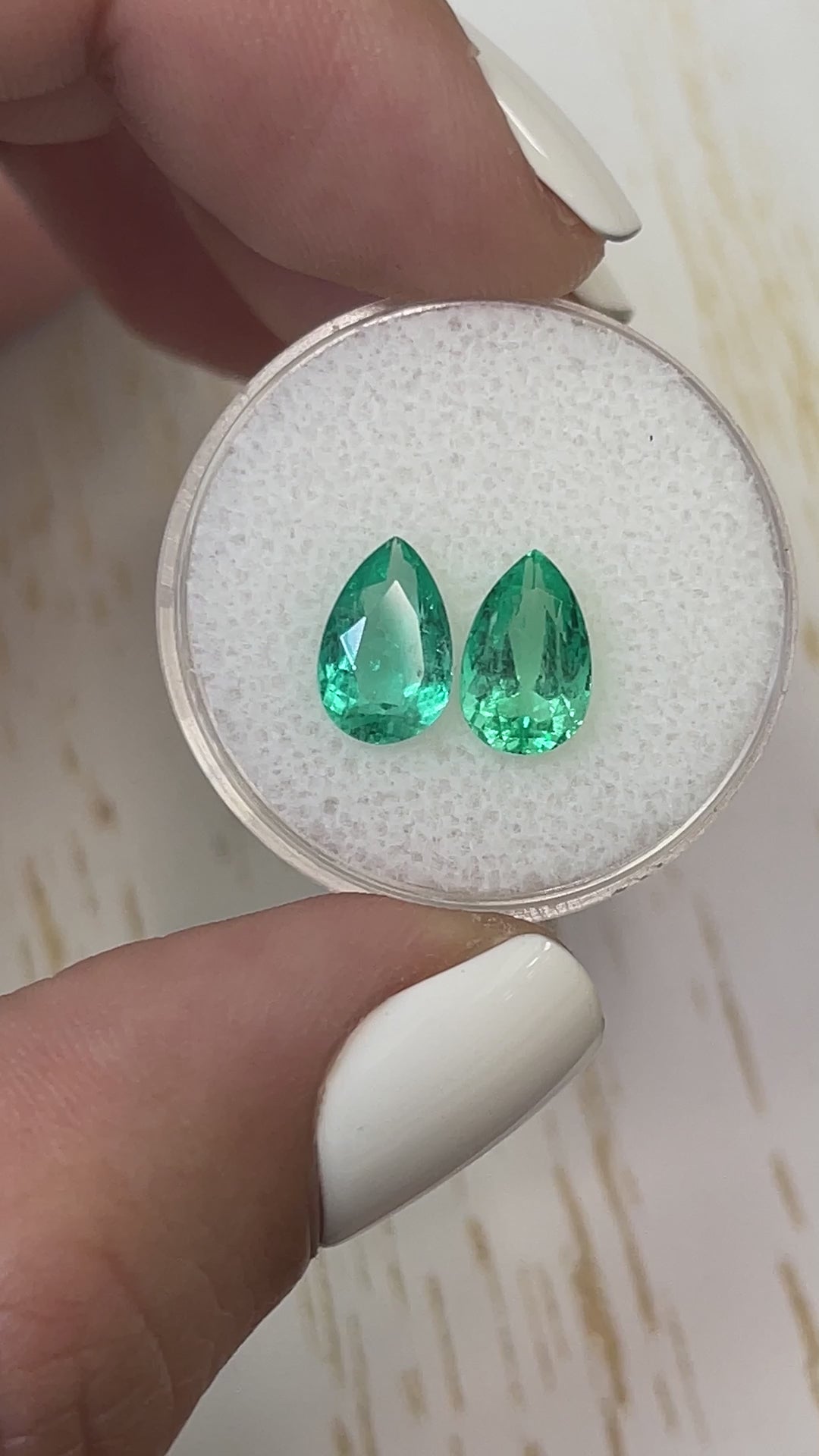 2.71tcw 9.4x6 Matching Loose Colombian Emeralds-Pear Cut