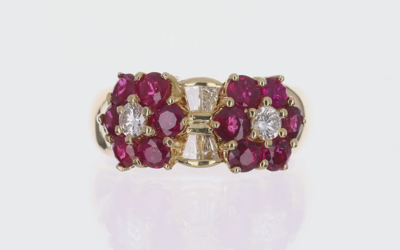 1.88tcw Natural Ruby & Diamond Wide Gold Band 18K video