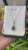 4.35tcw 14K Teardrop Bezel Set Natural Pear Cut Emerald & Marquise Diamond Bail Accent Pendant Necklace