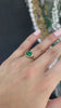 2.75ct 18K East To West Oval Dark Vivid Green Emerald Solitaire Stackable Bezel Yellow Gold Promise Ring