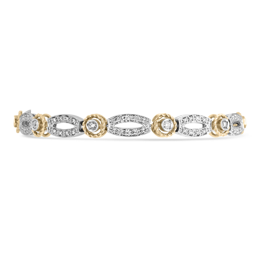 2.0tcw Diamond Tennis Bracelet Two-Toned Yellow & White Gold 14K - JR Colombian Emeralds