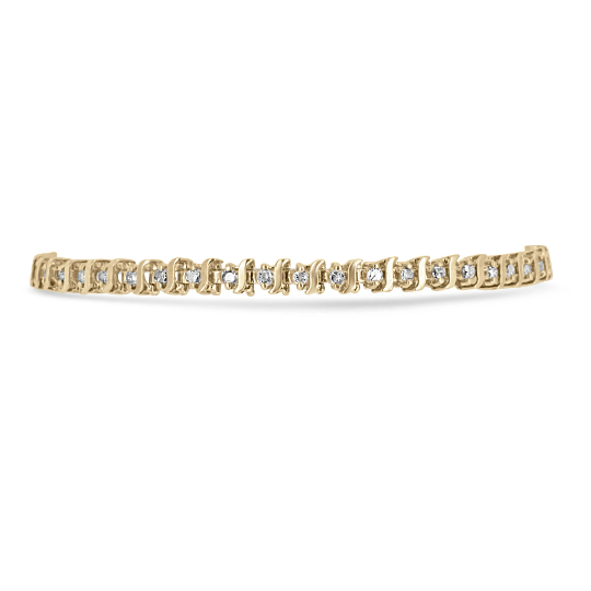 2.0tcw Diamond & Gold Brilliant Round S Tennis Bracelet 14K - JR Colombian Emeralds