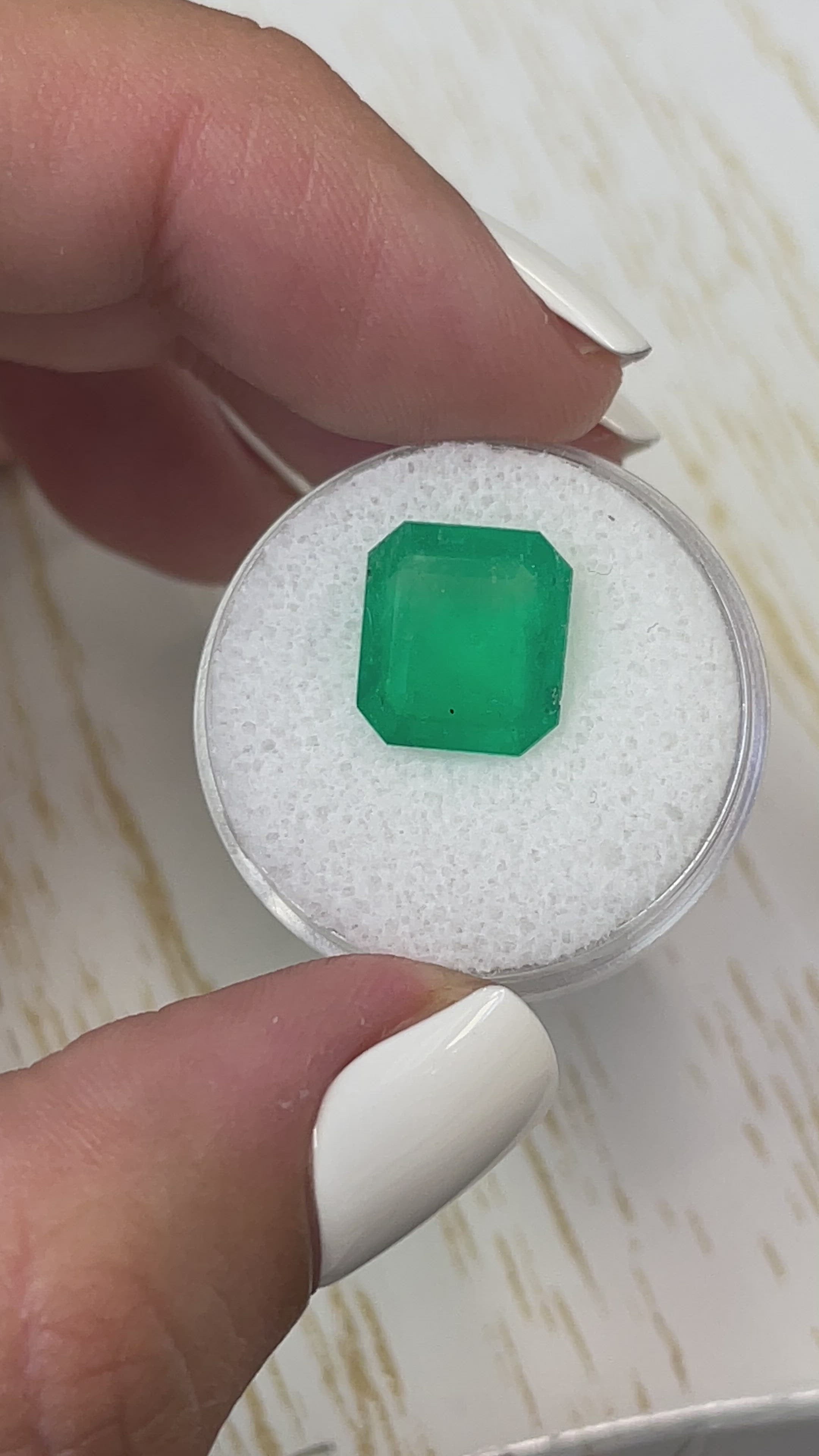 4.56 Carat 11.5x10.5 Natural Loose Colombian Emerald- Emerald Cut