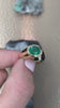 2.30ct 18K Dark Green Earth Mined Round Mens Emerald Bezel Solitaire Solid Yellow Gold Pinky Ring