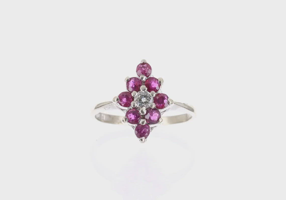 0.80tcw Ruby & Diamond Cocktail Ring 14K video