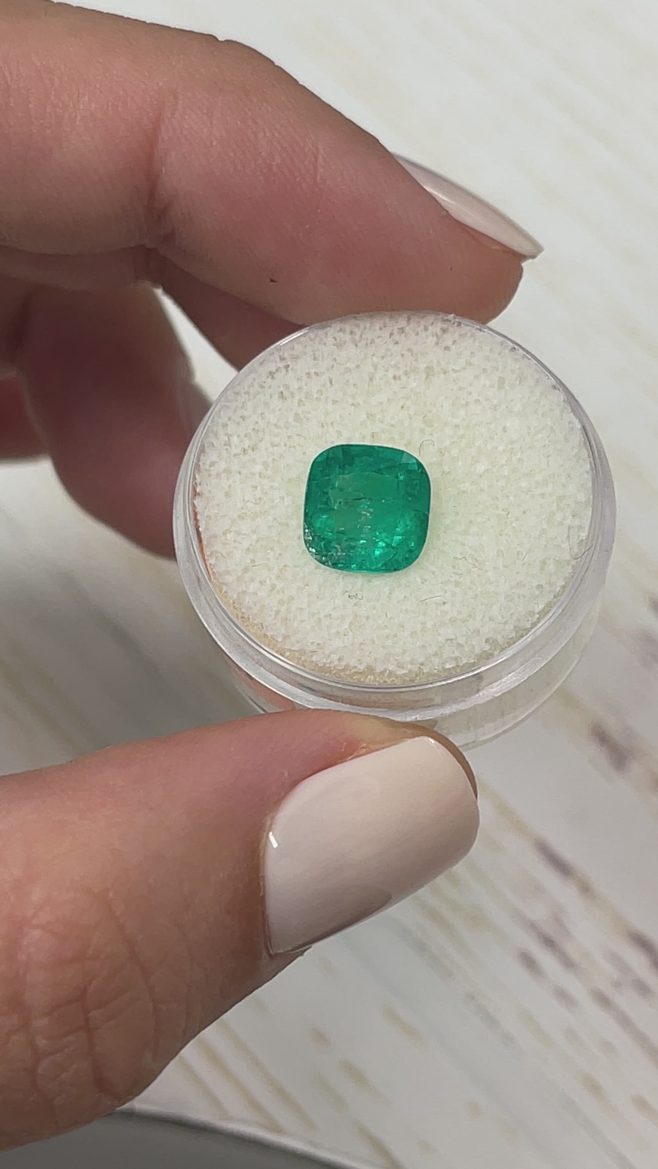 2.27 Carat 8.5x8.5 Natural Loose Colombian Emerald-Cushion Cut