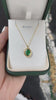 2.68ct 18K Oval Cut Emerald Unisex Solitaire Bezel Set Gold Necklace