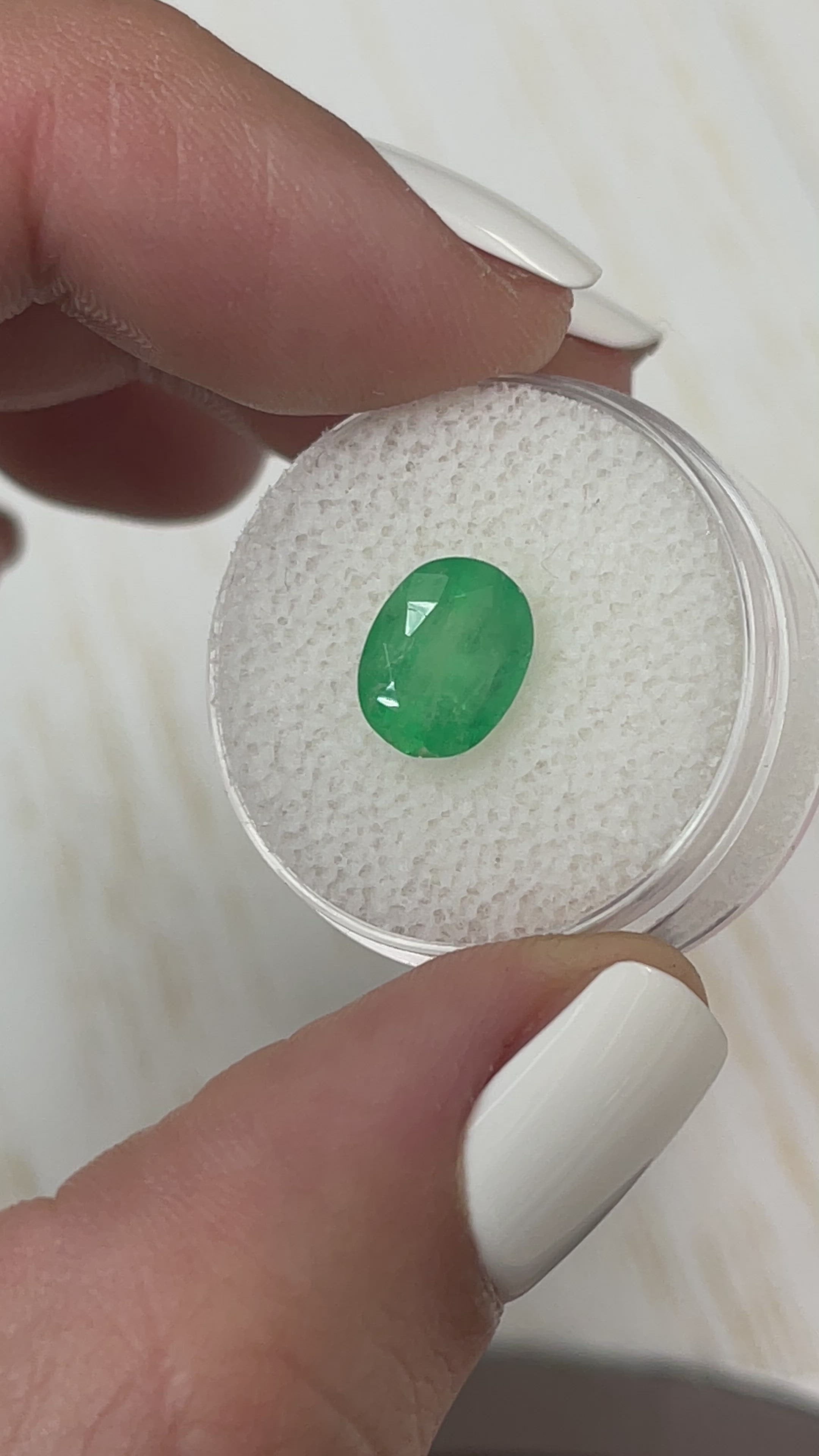 2.52 Carat Mossy Yellowish Green Natural Loose Colombian Emerald-Oval Cut