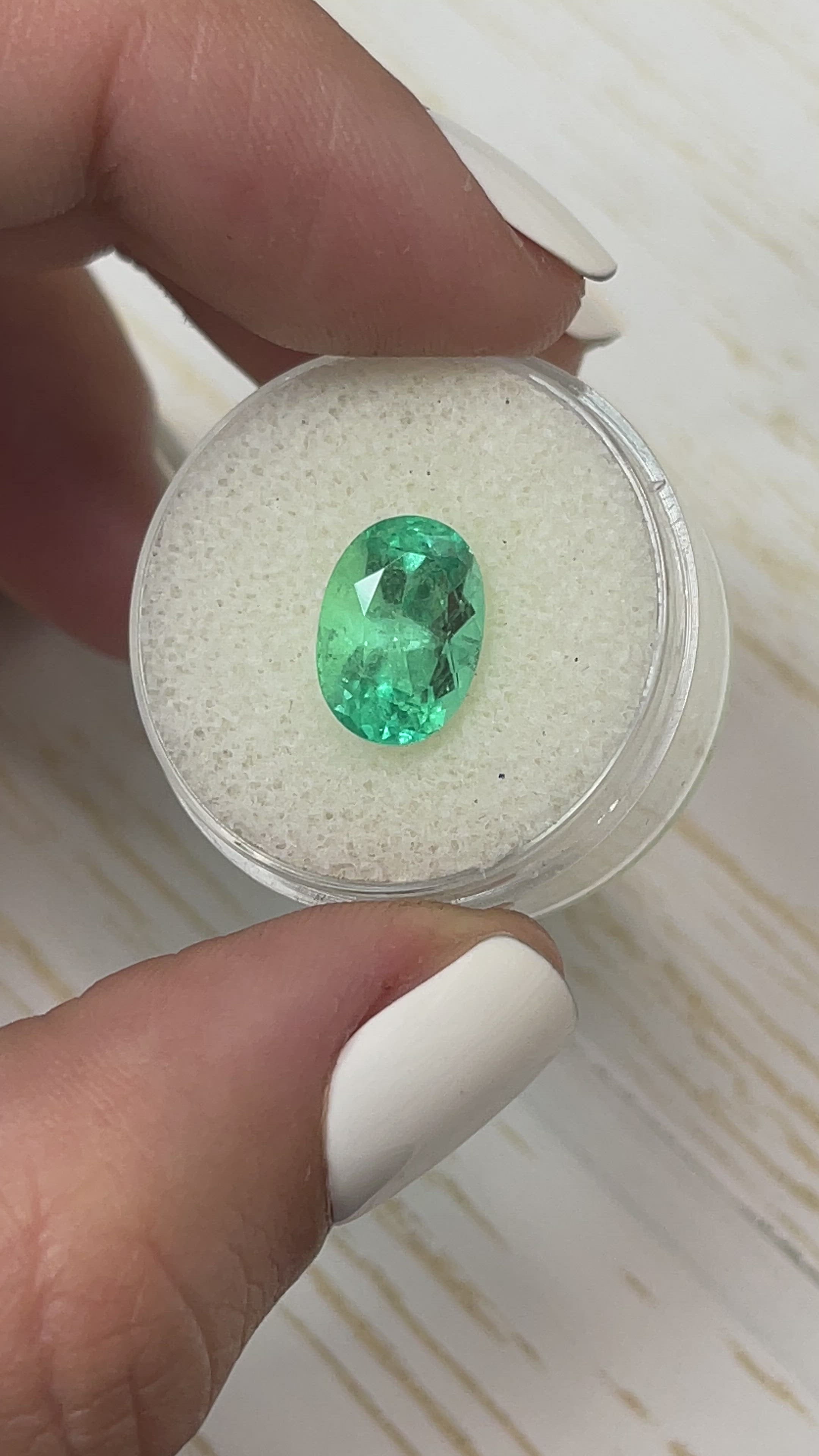 3.55 Carat Light Bluish Green Loose Colombian Emerald-Oval Cut