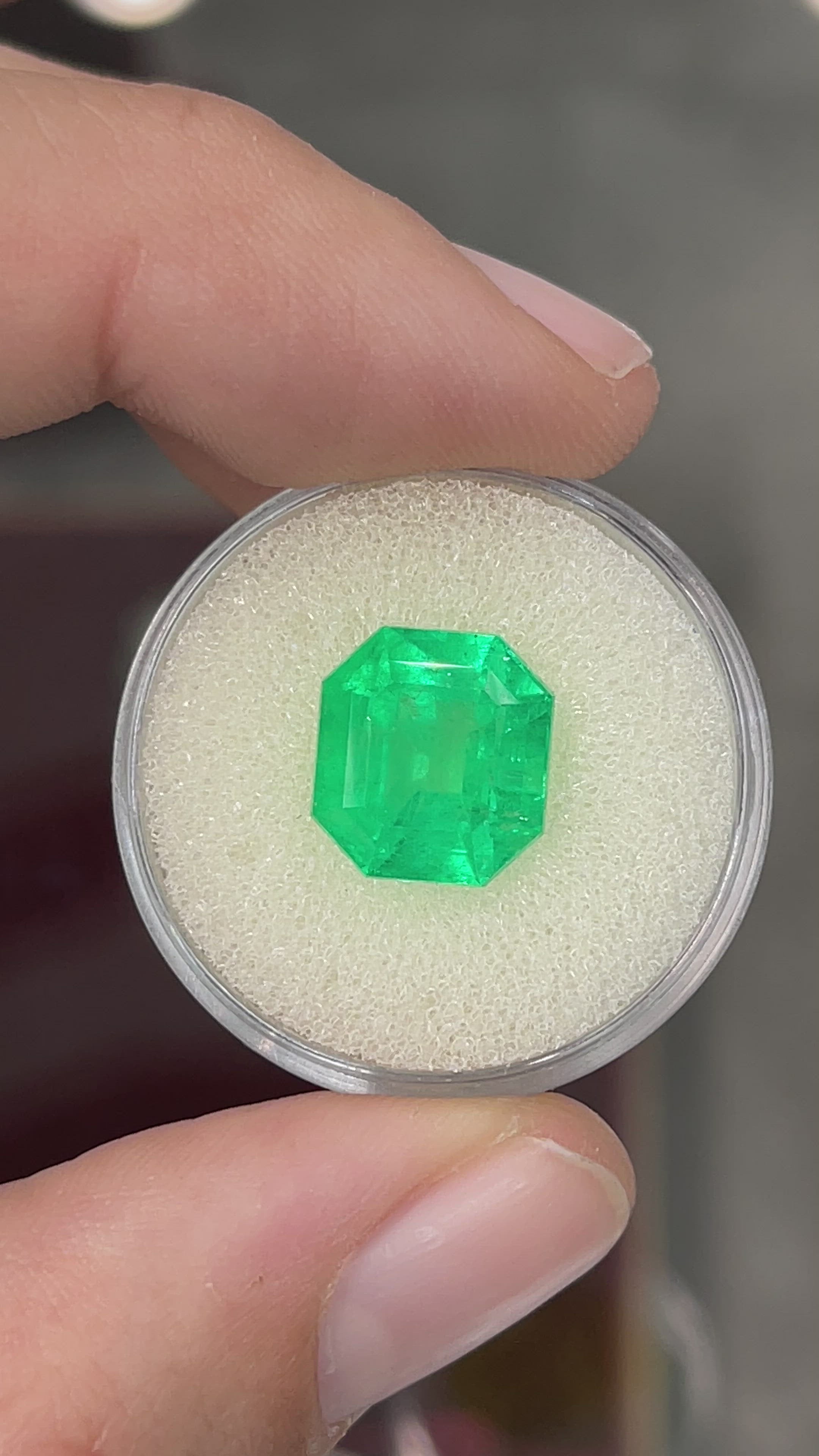 6.62 Carat Captivating Natural Loose Colombian Emerald-Asscher Cut with Clipped Corners