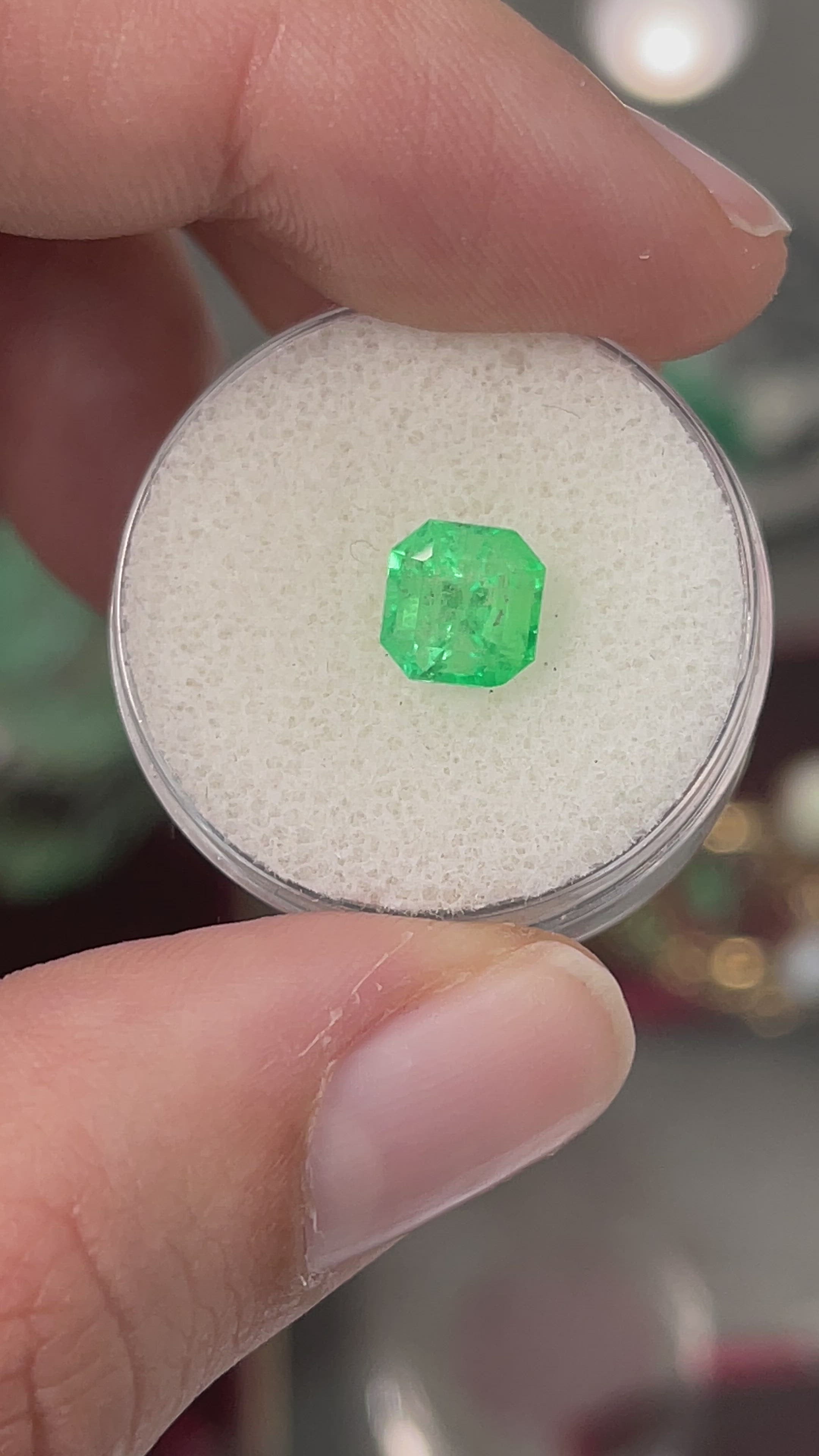 1.70 Carat Asscher Cut Natural Unset Colombian Emerald-Square Cut