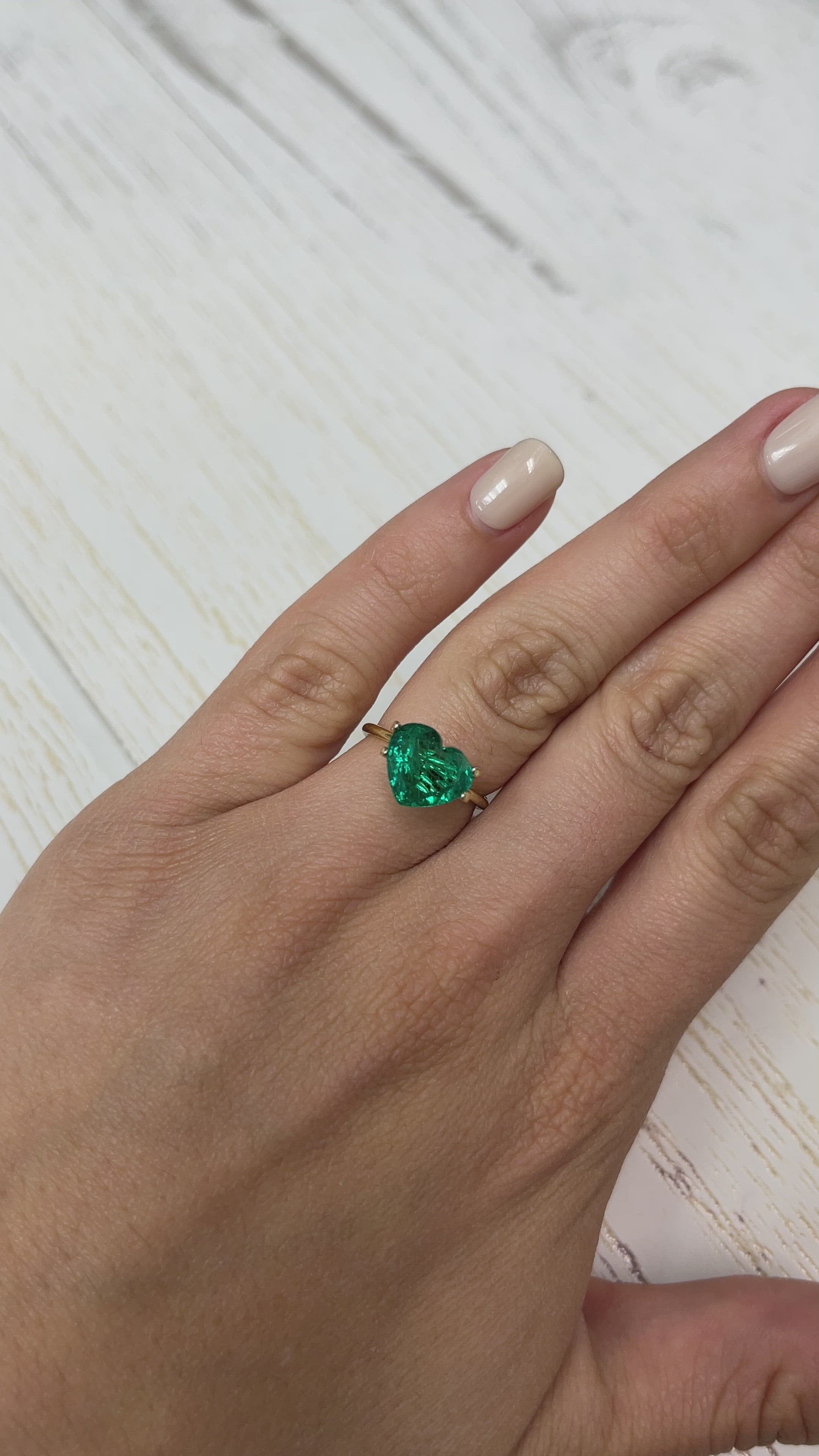 Heart-Cut 2.49 Carat Colombian Emerald in Stunning Bluish Green