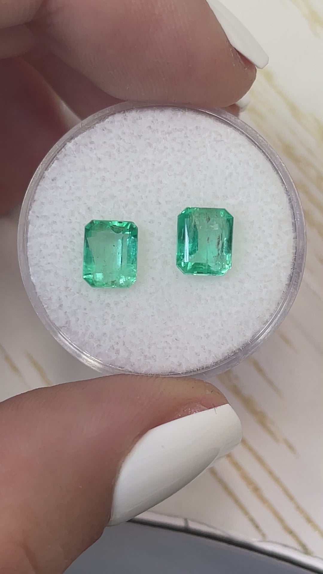 2.47tcw 7x5.5 Matching Green Loose Colombian Emeralds-Emerald Cut