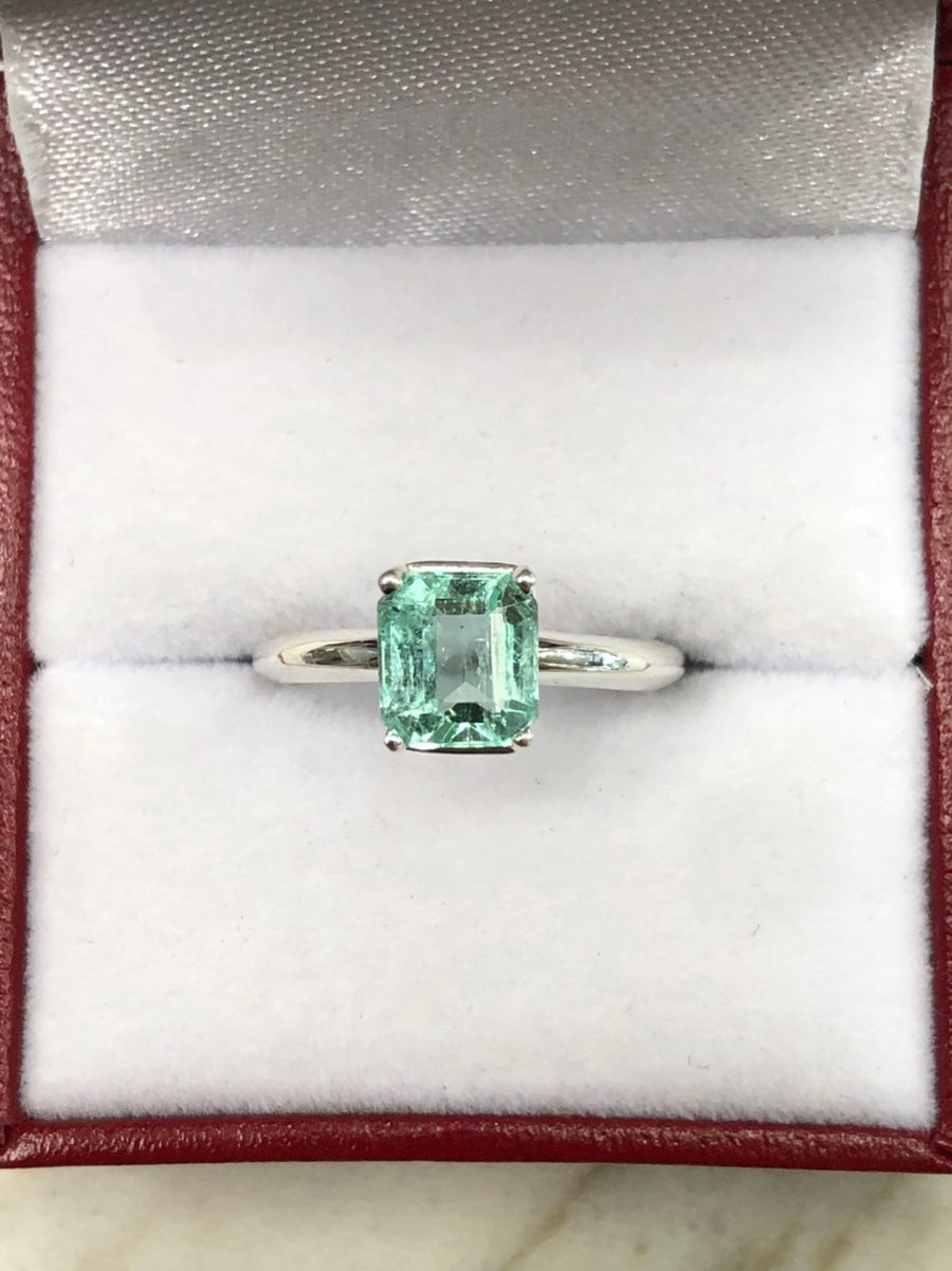 Emerald Colombian Emerald Solitaire Engagement Ring
