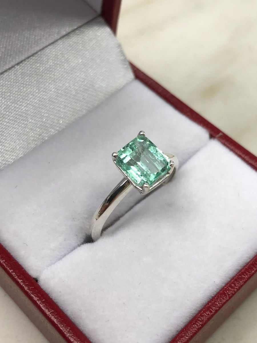 Emerald Colombian Emerald Solitaire Engagement Rings