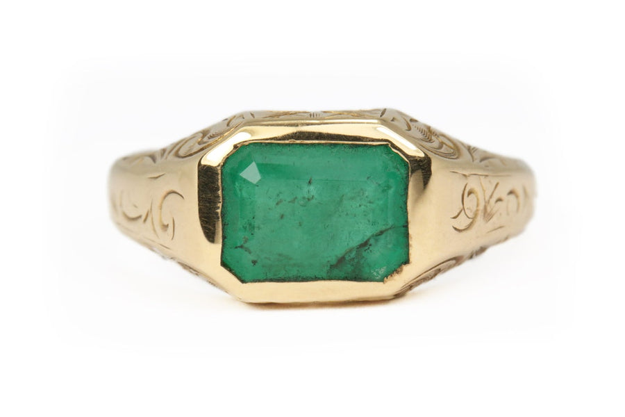 Lizzie Mandler - Emerald Cut Diamond Pinky Ring, size 4