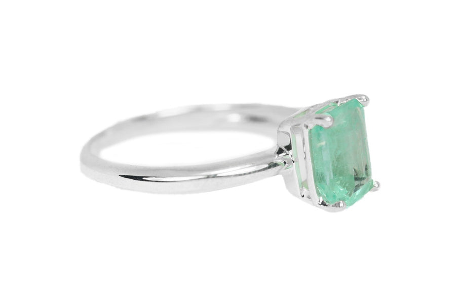 1.65cts Emerald Colombian Solitaire Engagement Ring