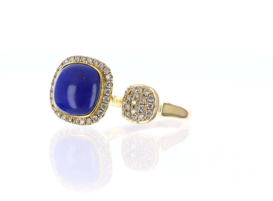 Lapis Lazuli Diamond Cuff Ring