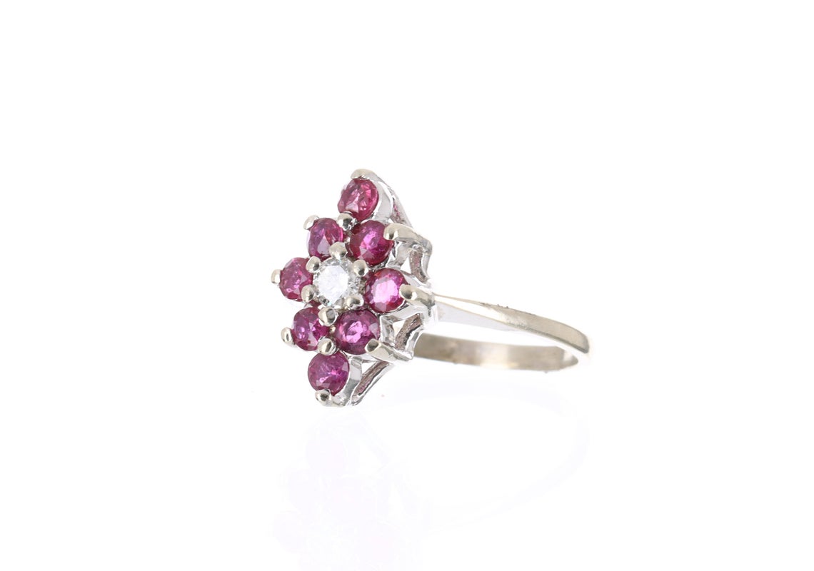 0.80tcw Ruby & Diamond Cocktail Ring 14K