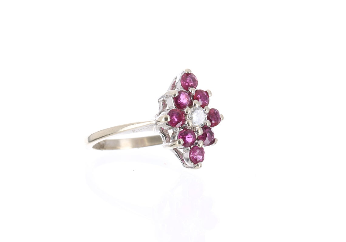 0.80tcw Ruby & Diamond Cocktail Ring 14K