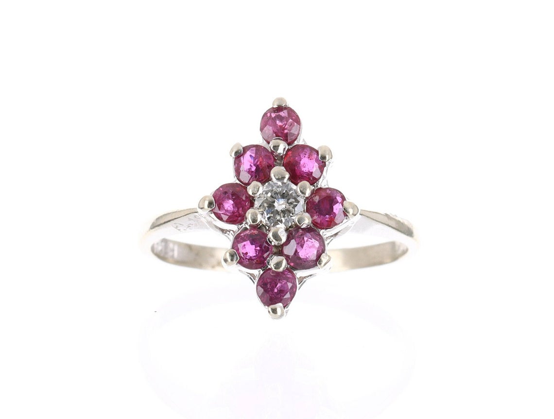 0.80tcw Ruby & Diamond Cocktail Ring 14K