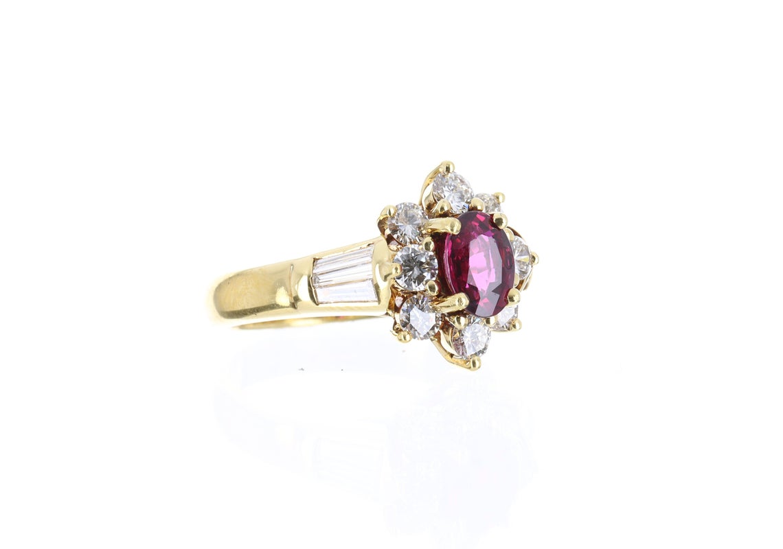 2.06cts 18K Ruby & Diamond Cocktail Ring